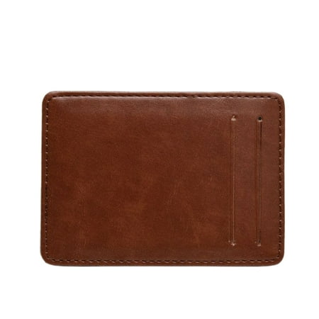 Men's Slim Flip Wallet | Large Capacity Leather Money Clip | RFID Blocking | 4 Secure Card Slots | Compact & Stylish Design | Gift Box Included | 4.5" x 3" | Brown/Coffee