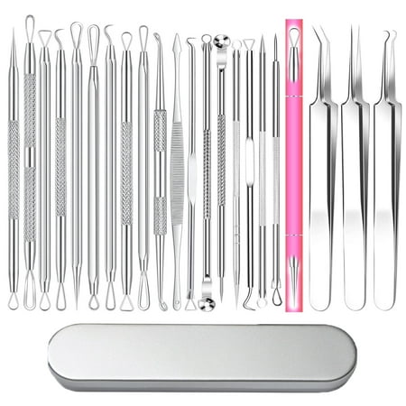 MRSXXNTY Professional Pimple Popper Tool Kit - 22 PCS Blackhead Remover Tools for Acne and Zit Popping Comedone Extractor with Magnifying Glass and Alcohol Pad