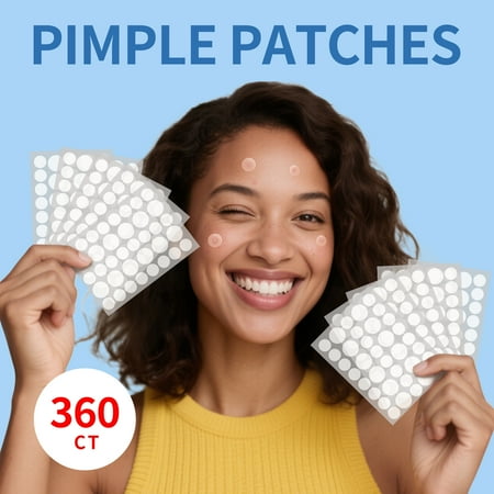 Pimple Patches for Face, 2 Size 360 Counts Acne Patches, Hydrocolloid Patches for Covering Zits and Blemishes, Spot Stickers for Face and Skin