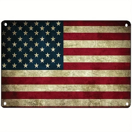 USA American Flag Metal Tin Sign, US United States Rustic Vintage Plaque Decor, Home Decor, Room Decor, Sence Decor, Restaurant Decor, Bar Decor, Cafe Decor, Garage Decor, Wall Decor, 8X12 Inch
