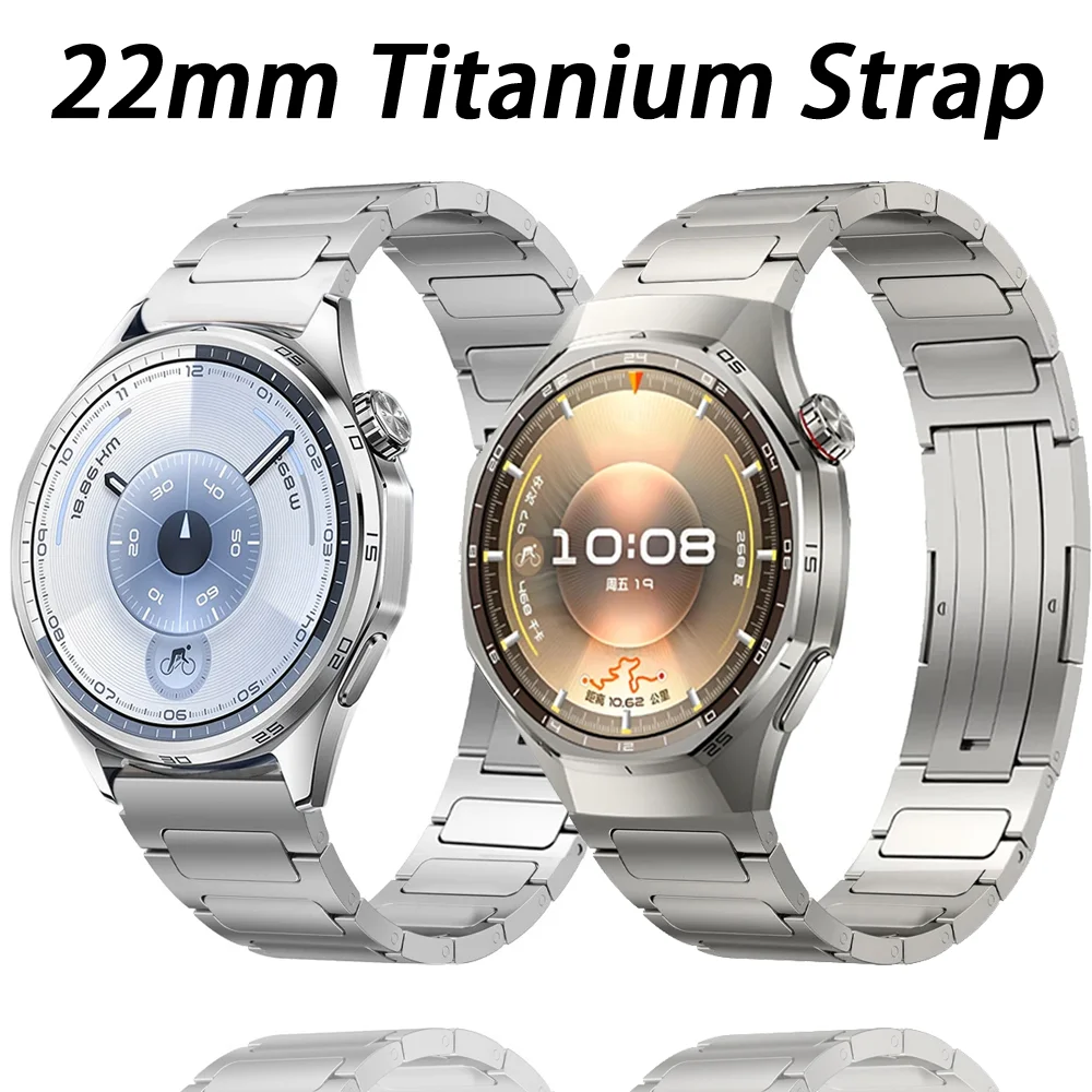 22mm Titanium Wristband for Huawei Watch GT6/GT5/Pro GT4 46mm Business Men's High End Strap for Huawei Watch 5 4 GT3/2 Pro 46mm