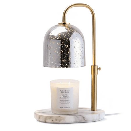 Better Homes & Gardens Candle Warmer Lamp, Glass Shade with Adjustable Gold Metal Pole, Flameless