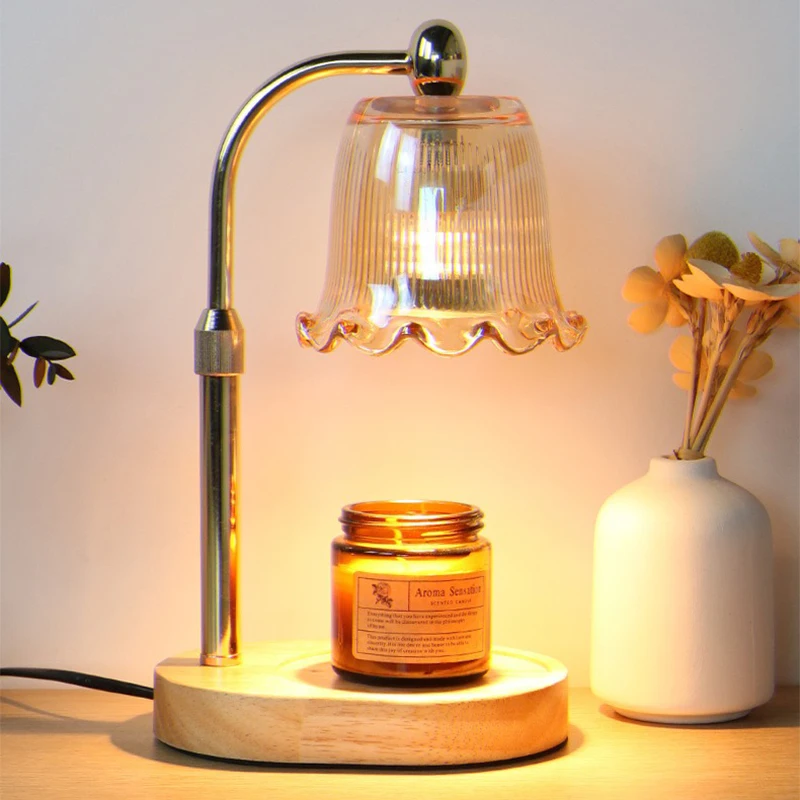 Golden Pearl Flower Candle Warmer Lamp with Dimmable Timer Function Aromatherapy Light Bedside Ambience Wax Melter Gift