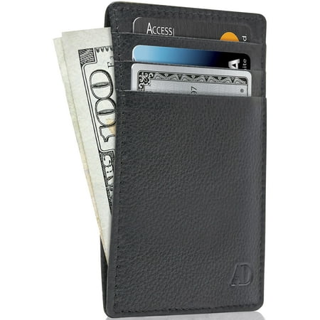 Access Denied RFID Blocking Front Pocket Leather Wallet Mini Slim Card Holder