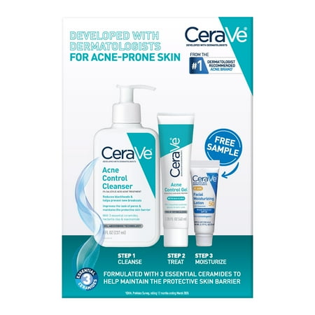 CeraVe Acne Essentials Skincare Kit, 3 Piece Set