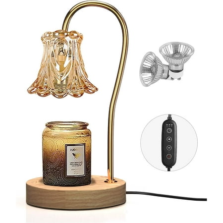 COCOBELA Candle Warmer Lamp, Dimmable Lantern with Timer, Wax Melt for Scented Candles, Compatible with Small & Large Jar, with 2 Light Bulbs