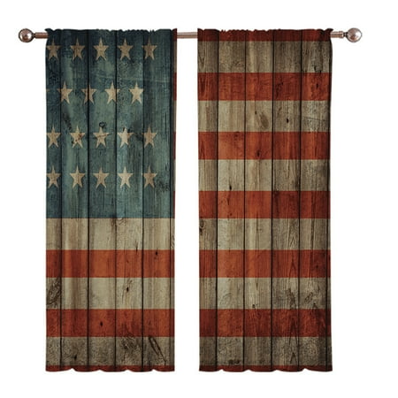 dajkiuy American Flag Curtains,4th of July Flag Blackout Curtains United States Flag,Independence Day Patriotic Decor for Home Bedroom Living Room Grommet Window Drapes 2 Panel Set,68x29.5in