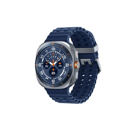 Samsung Galaxy Watch Ultra 47mm LTE Titanium Smart Watch, Titanium Blue, Blue Sport Band (2025)