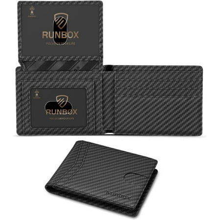 Wallet for Men Slim Rfid Leather 2 ID Window With Gift Box