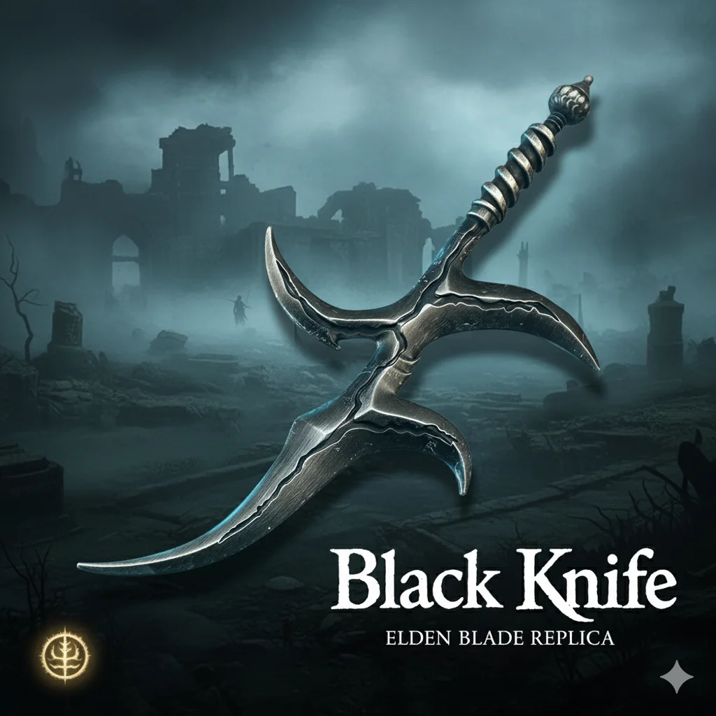 18cm Black Knife Assassin's Letter Opener, Legendary Replica from a Dark Fantasy RPG, Cursed Blade, Gamer Fan Gift