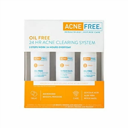 Acne Free Sentive Skin 24 HR Acne Clearing System 3 Step Acne Treatment Kit