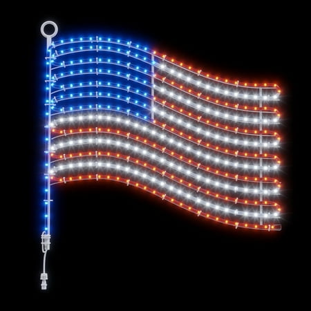 Beatineon LED American Flag Light, 24x22 Inch Patriotic Wall Decor with 340 LEDs, IP65 Waterproof for Indoor Outdoor Year Round, House, Garage, Business