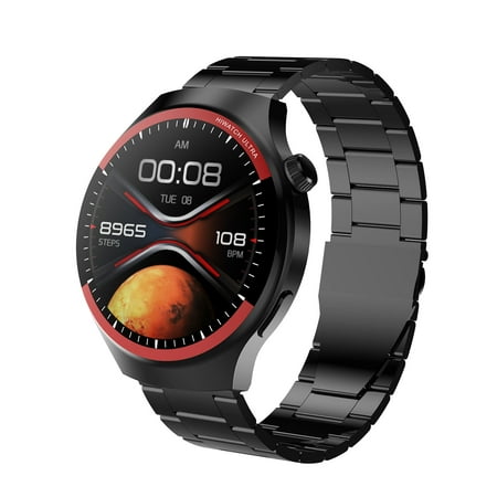 Black Watch4Pro Smart Watch With 1.5-Inch Ips Touch Screen, Bt 5.0 For Ios Android, Heart Rate Monitor, Wireless Charging And Alloy Frame
