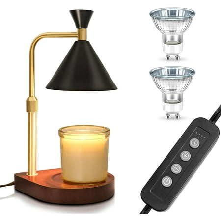 Candle Warmer Lamp with Timer(2H/4H/8H), Dimmable, Height Adjustable Lamp Candle Warmer for Jar Candles with 2 Bulbs, Birthday Gifts for Women, Home and Kitchen Decor, Housewarming Gifts