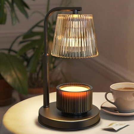 Candle Warmer Lamp with Timer Adjustable Modern Electric Wax Warmer for Scented Wax, 2×50W Bulbs for Jar Candles, Timer Function & Dimmable Light/Heat, Lamp Candle Warmer for Jar Candles,Lantern Lamp
