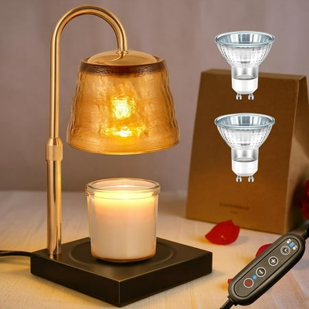Candle Warming Lamp with Timer, Adjustable Height & Temperature, Electric Warmer for Large Jar Candles, Provided with 2X 50W Bulbs