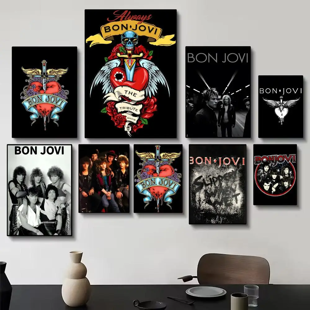 Legendary American Rock Band B-Bon J-Jovi Poster Poster Painting Wall Art for Living Room Home Gifts Decor Mural