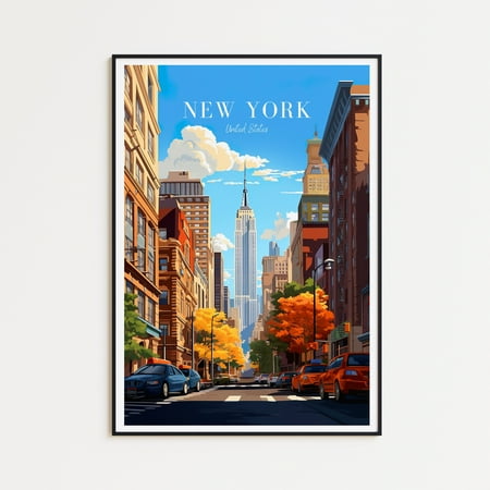 New York Travel Poster - USA Wall Art for home decor, the perfect gift and a lasting travel memory | Art Print (Unframed)