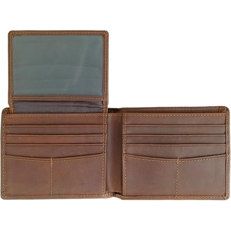 Travel Wallet for Men - RFID Blocking Bifold | Crazy Horse Leather Slim Front Pocket Design | 2 ID Windows 8 Card Slots Dual Currency Compartments & SIM Storage (Gift Box, 4.5"x3.5")