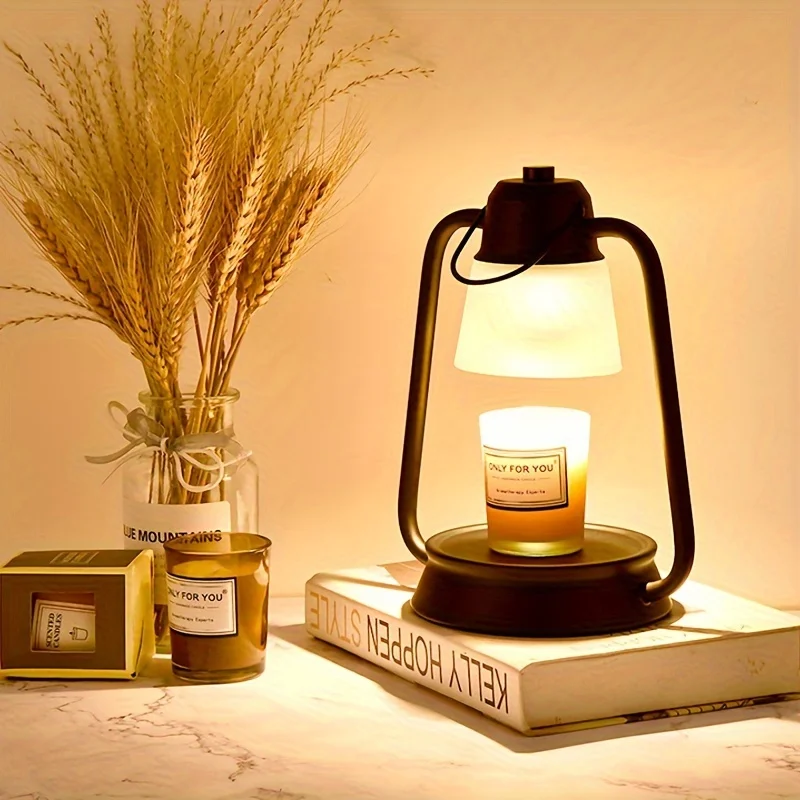 Vintage Electric Dimming Candle Melting Lamp with Timer Function, Includes 2 Bulbs, Gift for Mom, Perfect for Bedroom Home Decor