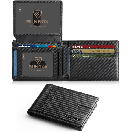 Wallet for Men Slim Rfid Leather 2 ID Wdow With Gift Box
