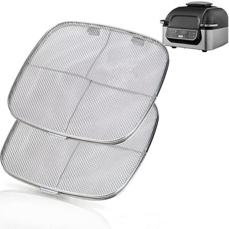 2 Pcs Stainless Steel Splatter Shield for Ninja Foodi AG301,Air Fryer Accessories for Ninja Foodi 5-in-1 Indoor Grill,Replacement Parts Splatter Screen for Ninja Foodi AG300,AG300C,AG301C, AG302,AG400
