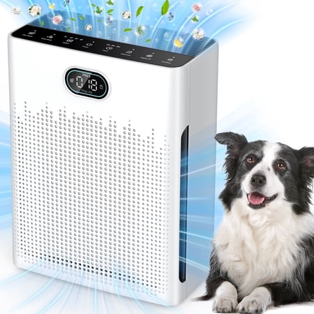 Air Purifiers for Bedroom Large Room Up to 2200 Ft², HEPA Air Purifier with Washable Pre-filter, Pet Mode, PM 2.5 Air Quality Monitor, for Pets Hair, Dust