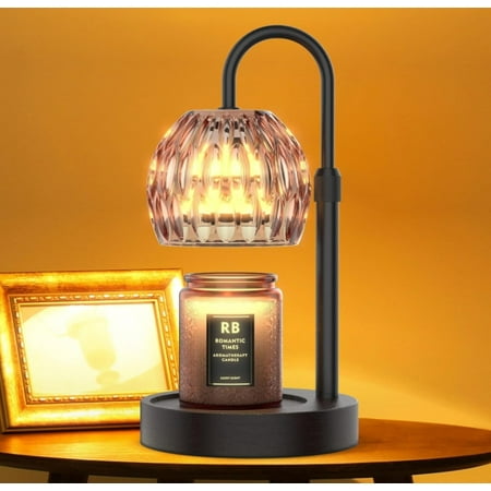 Candle Warmer Lamp with Dimmer/Timer/Adjustable Height，Electric Candle Lamp Warmer for Jar Candles，Home Decor Valentines Day Gifts for Daughter/Mom/Women(Black)