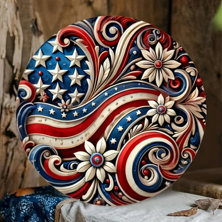 Clearance Under $5! InsCrazy 4th of July Decorations Decoration 2D Outdoor Home Circular Decoration Pendant Wall Decoration Pendant Party Supplies
