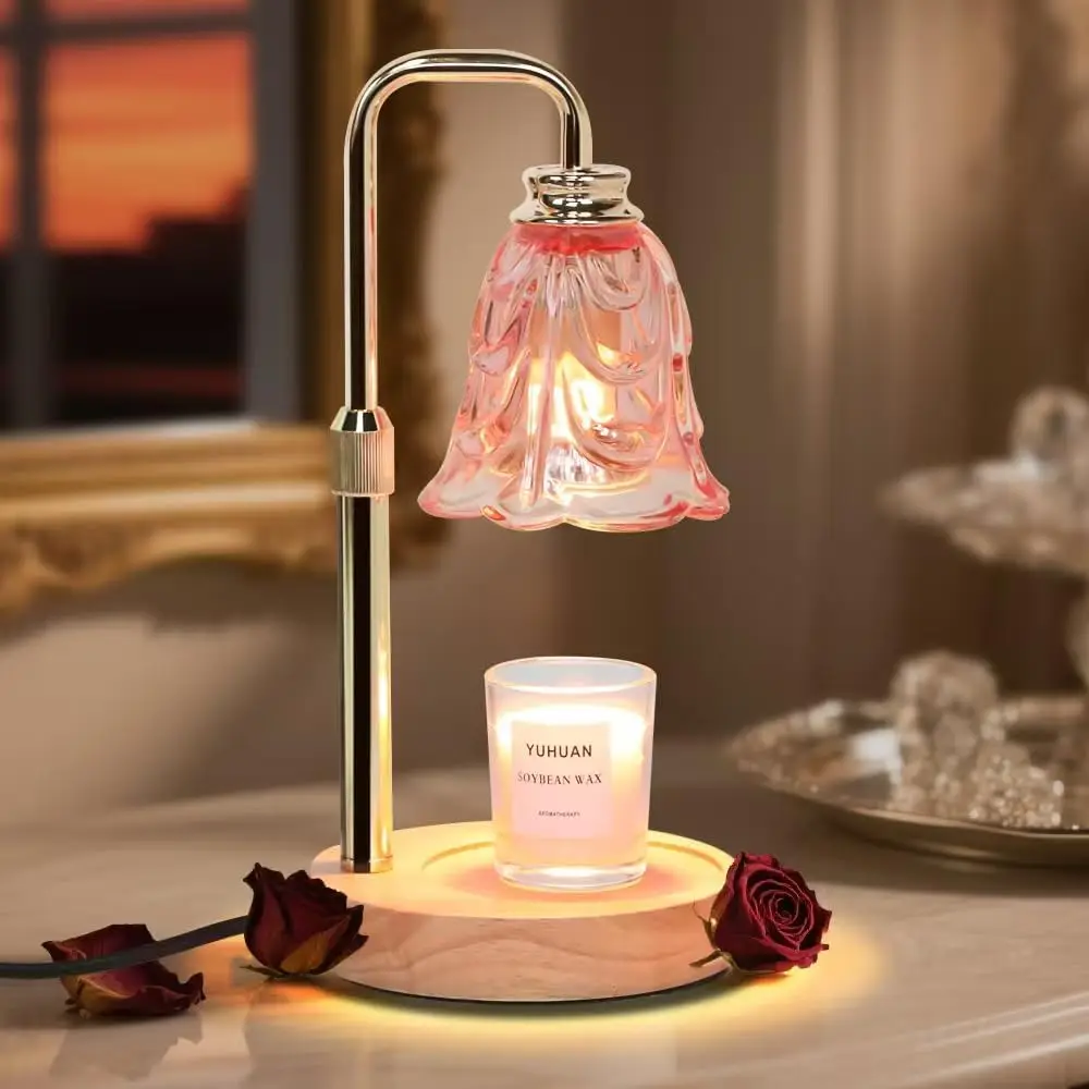Electric Candle Warmer Lamp with Timer, Adjustable Height & Dimmable Light for Home Decor