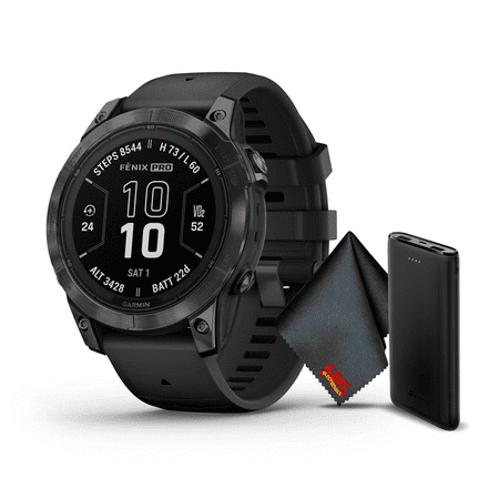 Garmin Fenix 7 Pro Sapphire Solar Edition 47 MM Carbon Gray DLC Titanium with Black Band GPS Smartwatch Built-in Flashlight And Power Sapphire Solar Charging Lens And Advanced Training Features