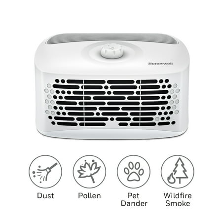 Honeywell Air Purifiers for Home, 465 Sq Ft, Tabletop, Reduces Dust, Pollen, Pet Dander, Odors, Compact Allergen Reducer, White HHT270