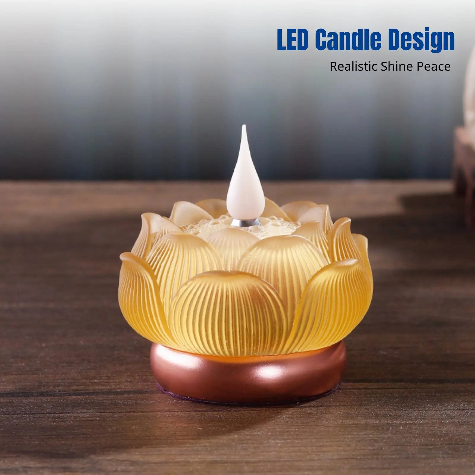 Lotus Buddha Lamp, Ancient Glaze, LED Simulated Candle, Home Decor, Tranquil Ambience