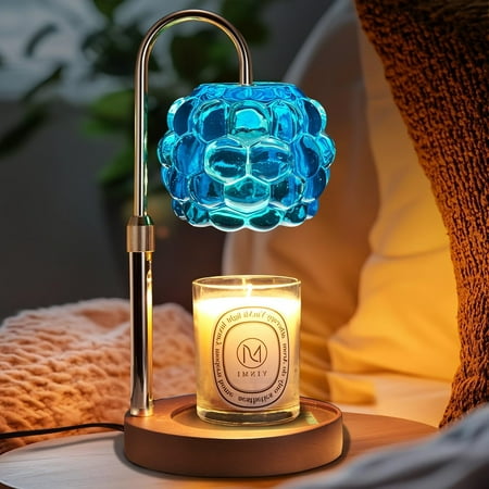 NeoMart-Candle Warmer Lamp with Timer Adjustable - Height Candle Warmer, Dimmer, Vintage Glass Wax Melting Lamps for Home Decor, for Candles in Jars with 2 Bulbs