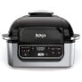 Ninja AG301 Foodi 5-in-1 Indoor Electric Grill with Air Fry, Roast, Bake & Dehydrate – Programmable, Black/Silver