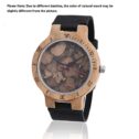 PandaHall Zebrano Wood Wristwatches, Men Electronic Watch, with Leather Watchbands and Alloy Findings, Black, 260x23x2mm, Watch Head...